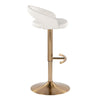 Grotto - Upholstered Adjustable Barstool - Gold Metal Base