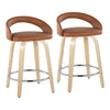 Grotto - 31" Upholstered Fixed-Height Counter Stool (Set of 2) - Natural Wood Base