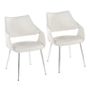 Curvo - High Back Upholstered Chair (Set of 2) - Chrome Metal Legs