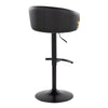 Claire - Adjustable Barstool With Rounded T Footrest (Set of 2) - Black Metal With Gold Metal Accent