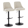 Marcel - Adjustable Barstool With Rounded T Footrest (Set of 2) - Black Metal