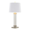 Glacier - 30" Table Lamp (Set of 2) - Clear Glass And Brushed Nickel With White Linen Shade