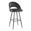 Renee - Upholstered Fixed-Height Barstool (Set of 2) - Black Base
