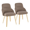York - Upholstered Chair (Set of 2) - Natural Wood Legs