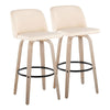 Toriano - 30" Fixed-Height Barstool (Set of 2) - Light Brown And Black