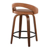 Grotto - 31" Upholstered Fixed-Height Counter Stool (Set of 2) - Walnut Wood Base