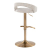 Grotto - Upholstered Adjustable Barstool - Gold Metal Base