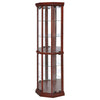 Appledale - 6-Shelf Corner Curio Display Cabinet - Medium Brown