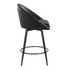 Matisse - 26" Highback Fixed-Height Counter Stool With Swivel And Round Black Metal Footrest (Set of 2) - Black Metal