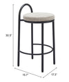 Sisal Counter Stool Beige Tweed — Set of 2