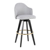 Ahoy - Upholstered Fixed-Height Barstool (Set of 2) - Black Base, Gold Footrest