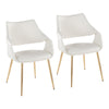 Curvo - High Back Upholstered Chair (Set of 2) - Gold Metal Legs