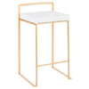 Fuji - Counter Stool With Cushion - Gold Legs