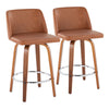 Toriano - 26" Fixed-Height Counter Stool (Set of 2) - Camel And Walnut