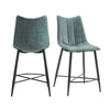 Riko - Counter Height Side Chair (Set of 2) - Gray/Gun Metal
