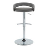 Grotto - Upholstered Adjustable Barstool - Chrome Metal Base