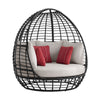 Playa - Twin Egg Chair With 3 Pillows - Dark Gray / Beige