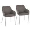 Daniella - Dining Chair (Set of 2) - Chrome Steel And Gray Faux Leather