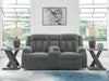 Observation Power Reclining Loveseat with Console - Steel