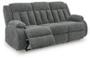Observation Power Reclining Sofa with Drop Down Table - Steel