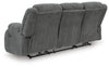 Observation Power Reclining Sofa with Drop Down Table - Steel