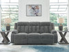 Observation Power Reclining Sofa with Drop Down Table - Steel
