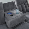 Observation Power Reclining Sofa with Drop Down Table - Steel