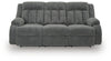 Observation Power Reclining Sofa with Drop Down Table - Steel