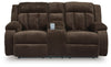 Observation Power Reclining Loveseat with Console - Chocolate