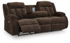 Observation Power Reclining Sofa with Drop Down Table - Chocolate