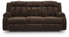Observation Power Reclining Sofa with Drop Down Table - Chocolate