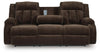 Observation Power Reclining Sofa with Drop Down Table - Chocolate