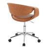 Curvo - Upholstered 5-Star Task Chair - Chrome Metal Base