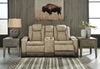 Next-Gen Durapella Power Reclining Loveseat with Console - Sand