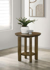 Ottowa - Round Wood Table With Shelf