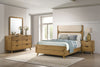 Bennett Twin Cream Upholstered 4-Piece Mid-Century Bedroom Set Light Oak — product view 1