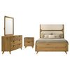 Bennett Twin Cream Upholstered 4-Piece Mid-Century Bedroom Set Light Oak — product view 2