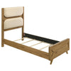 Bennett Twin Cream Upholstered 4-Piece Mid-Century Bedroom Set Light Oak — product view 3
