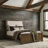 Doherty Queen Linen Upholstered Panel Bed Rustic Brown — product view 2