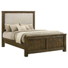 Doherty Queen Linen Upholstered Panel Bed Rustic Brown — product view 3