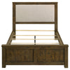 Doherty Queen Linen Upholstered Panel Bed Rustic Brown — product view 4