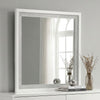 Viana Square Beveled Dresser Mirror with Faceted Trim White High Gloss — product view 2