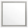 Viana Square Beveled Dresser Mirror with Faceted Trim White High Gloss — product view 3