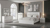 Viana Square Beveled Dresser Mirror with Faceted Trim White High Gloss — product view 5