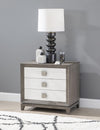 Terra Luna Nightstand 3 Drawers -Midnight/White Cloud — White Cloud & Nightfall
