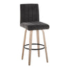Hannah - 30" Fixed-Height Barstool With Swivel And Round Black Metal Footrest (Set of 2) - Whitewashed Wood