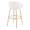 Claire - 30" Fixed-Height Barstool (Set of 2) - Gold Base