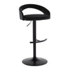Grotto - Upholstered Adjustable Barstool - Black Metal Base