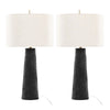 Kona - 31" Polyresin Table Lamp (Set of 2) - Matte Black Polyresin, Brass And Natural Linen Shade from Grandview Gallery