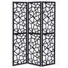 Nailan - 3-Panel Room Divider Folding Screen Open Mosaic - Black